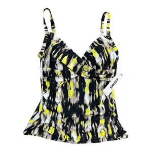 DKNY Twist-Front Tankini Top - Size Small